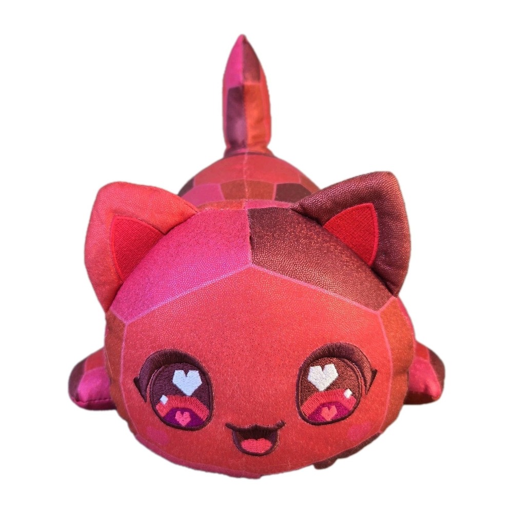Aphmau MeeMeows LARGE PLUSH 11" RUBY Red Cat‎ Stuffed Animal Embroidered Eyes